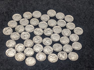 (45) 1936 & 1937 Full Date Buffalo Nickels