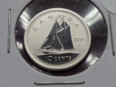 2014 Canadian Dime Reverse Proof From Specimen Set