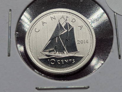 2014 Canadian Dime Reverse Proof From Specimen Set: 2014 Canadian Dime Reverse Proof From Specimen Set