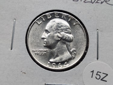 1964 90% "Silver" Washington Quarter