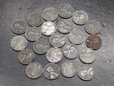 (22) 1943 PDS Steel Lincoln Wheat Cents