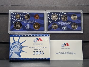 2006-S U.S. Mint Proof Set includes the Statehood Quarters & the Sacagawea Dollar, 10 Coin Set In