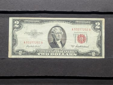 1953 A $2 U.S. Federal Reserve Red Seal Note