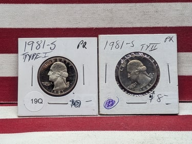 (2) 1981-S Proof Washington Quarters