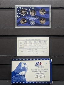 2003-S U.S. Mint Fifty State Quarters Proof Set In OGP With COA