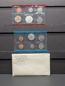1968 P&D Uncirculated Coin Set, Includes one 40% Silver Kennedy Half Dollar, and the "S" Mint mark