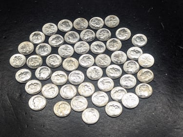 (50) Silver 1963-D BU Roosevelt Dimes MS