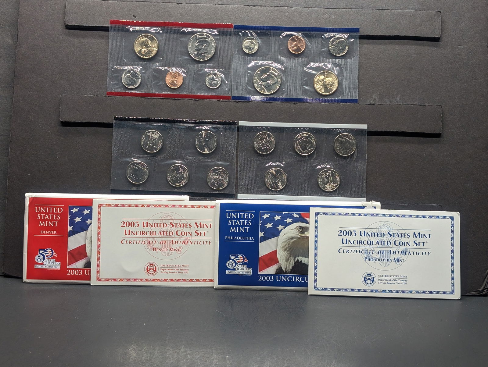 2003 P&D U.S. Mint 20 Coin Uncirculated Coin Set, includes the State Quarters & the Sacagawea (1 of 10)