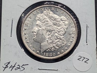 1880-O Morgan Dollar Micro O, "Low Mintage", Books $650 in MS63