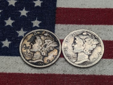 1927-P & 1928-P Mercury Dimes