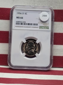1956-D Jefferson Nickel, NGC, MS66