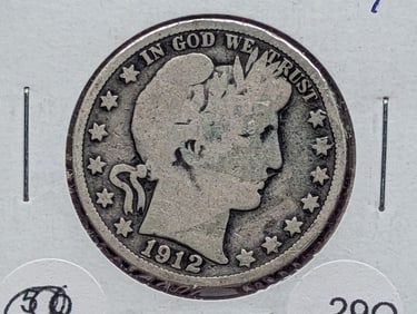 1912 Silver Barber Half G4