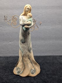 2003 Florentine Angels Figurine, Angel Holding Baby, Matthew Danko, Westland Giftware