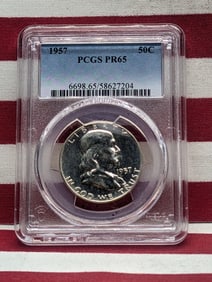 1957-P Franklin Half Dollar. PCGS PR65