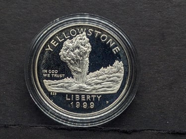 1999-P Yellowstone 90% "Silver" Uncirculated Dollar, only 83K minted