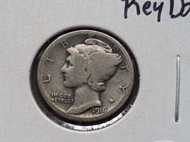 1916-D Mercury Dime, Big Key Date!