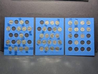 Jefferson Nickel Whitman Album with 44 Coins Taped In.
