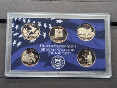 2008-S U.S. Mint Fifty State Quarters Proof Set, 5 Coins