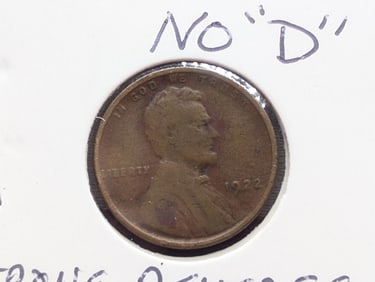 1922 No D Lincoln Wheat Cent, Strong Reverse