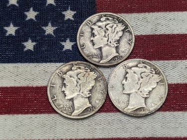 1936 P, D, & S Mercury Dimes