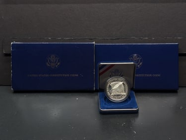 1987-S 90% Silver  U.S. Constitution 200th Anniversary Coin In OGP, NO COA.