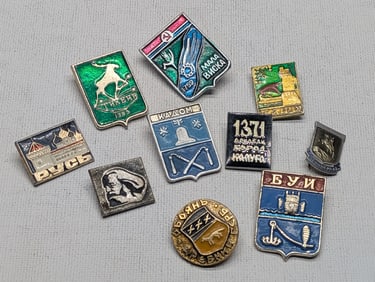 10 Older Soviet Badge-Pins