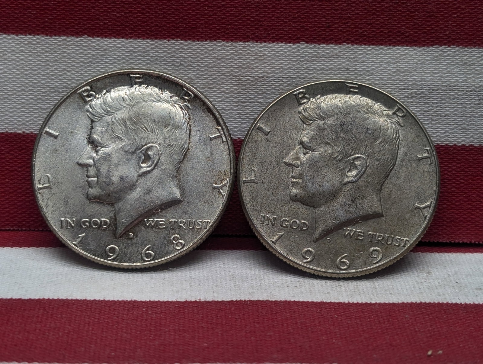 1968-D & 1969-D 40 % Silver Kennedy Half Dollars: 1968-D & 1969-D 40 % Silver Kennedy Half Dollars