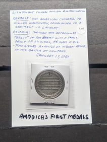 1781 Lt. Col. William A. Washington Hero America's First Medals