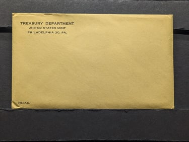 Unopened  - 1961 -P Proof Coin Set In OGP, Three 90% Silver Coins