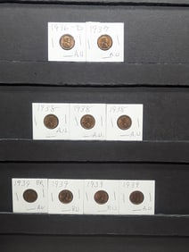 (9) 1930's Lincoln Wheat Cents