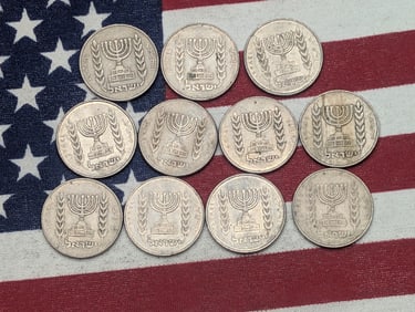 (11) Israeli 1/2 Shekel Coins