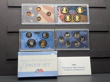2009-S U.S. Mint 18 Coin Proof Set, Contains the D.C. & U.S. Territories Quarters, Presidential
