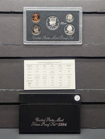 1994-S U.S. Mint Silver Proof Set, Three 90% Silver Coins, In OGP