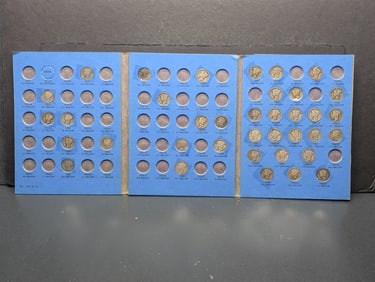 Partial Whitman Folder Mercury Dime Book with 37 Dimes