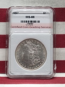 1897 Morgan Dollar, MS66 by CCGS