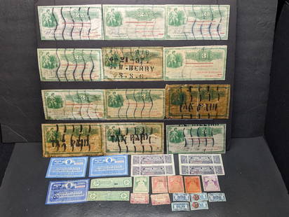 Lot Of Assorted U.S. State Stamps, Liquor Cards, Auto's, Etc.: Lot Of Assorted U.S. State Stamps, Liquor Cards, Auto's, Etc.