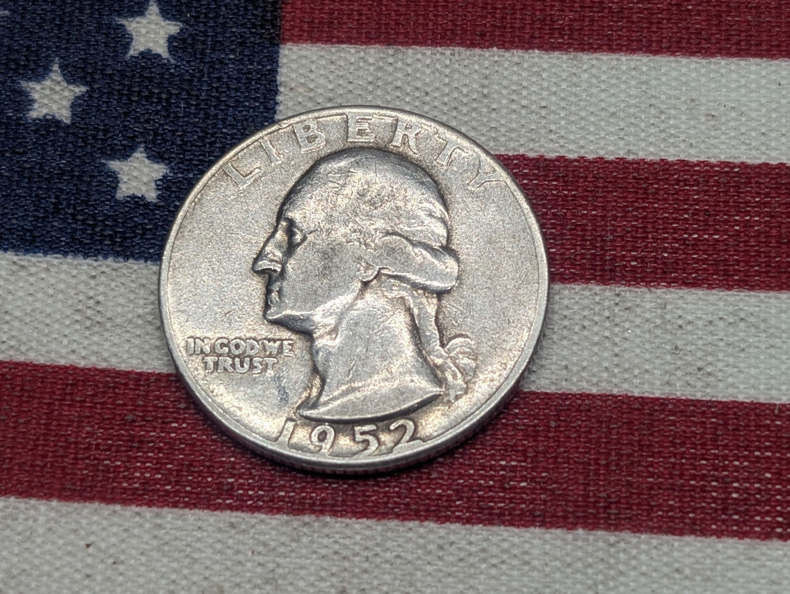 1952-P, 90% Silver Washington Quarter, 73 Years Old (1 of 2)
