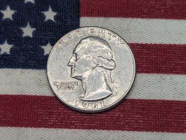 1961, UNC, 90% Silver, Washington Quarter, 64 Years Old