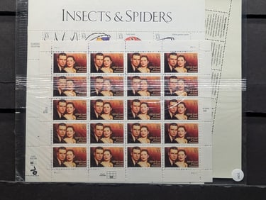 (4) U.S. Postal Sheets, All Mint, Original Gum, Never Hinged. Insects & Spiders, Alfred Lunt , Lynn