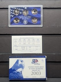 2003 -S U.S. Mint Fifty State Quarters Proof Set In OGP With COA