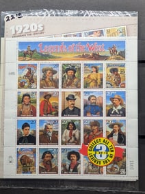 (4) U.S. Postal Sheets, All Mint, Original Gum, Never Hinged. Legends of the West, Celebrate