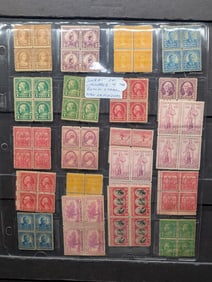 (20) Four Block Stamps, New, Unhinged.