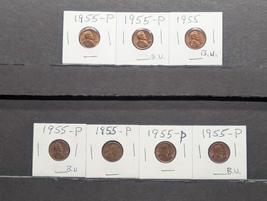 7-1955-P Lincoln Wheat Cents