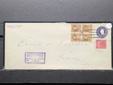 1934 Embossed Envelope With Early U.S. Postage
