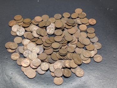 200 Lincoln Wheat Cents All S Mint Marks, Mixed Dates, Mostly 1950's