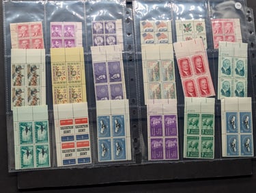 (2) Sheets of U.S. Plate Blocks, 18 Each, All Mint, Original Gum, Never Hinged.