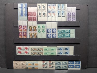 (20) Assorted Plate Blocks, All Mint, Original Gum, Never Hinged.