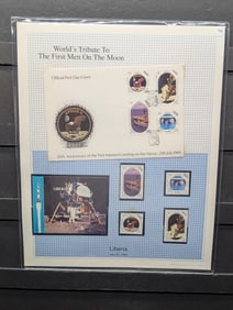 Liberia Tribute To U.S. First Men On The Moon, All Mint, Original Gum, Never Hinged