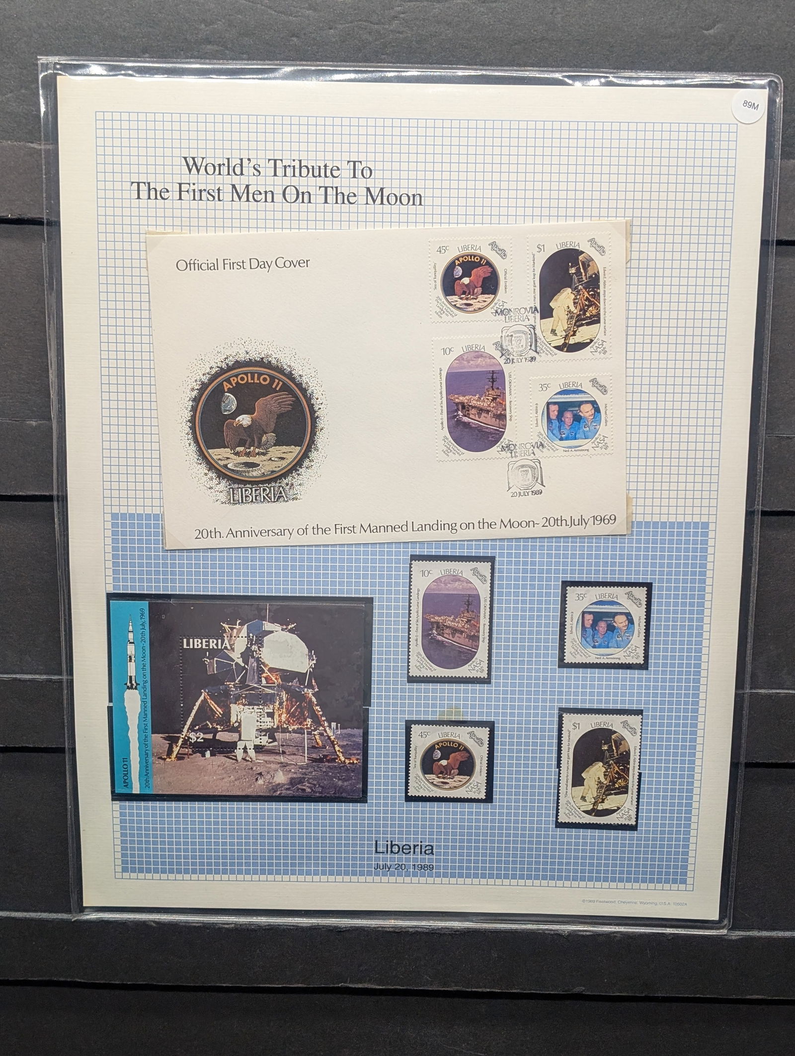 Liberia Tribute To U.S. First Men On The Moon, All Mint, Original Gum, Never Hinged (1 of 3)