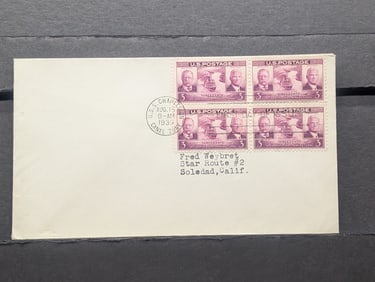 1939 Panama Canal Anniversary Cover, Four Block First Day Cover